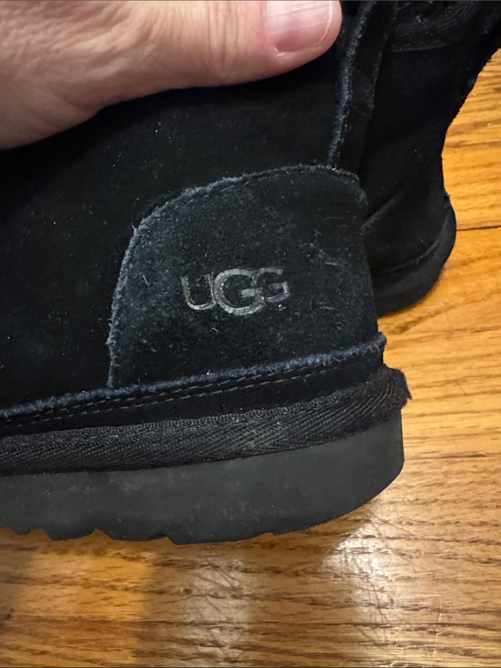UGG Black Suede Fleece Lined Women's Chukka Ankle Booties - Picture 6 of 9